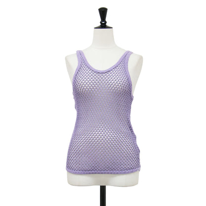 コットン メッシュ タンクトップ / Mesh Tanktop ノースリーブ Uネック コンパクト