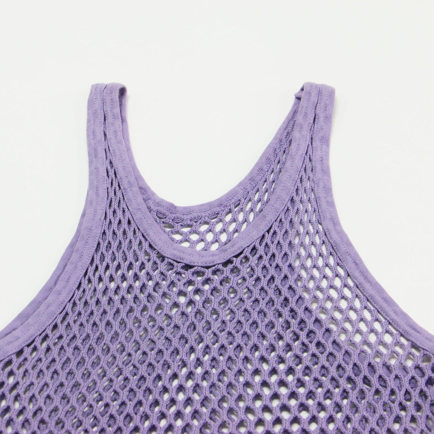 コットン メッシュ タンクトップ / Mesh Tanktop ノースリーブ Uネック コンパクト