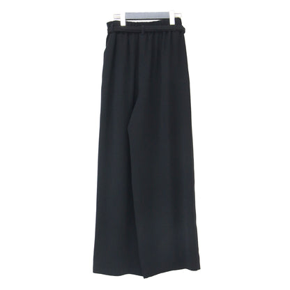 ベルト付き ツイル タック ワイドパンツ / フレア ハイウエスト ギャザー