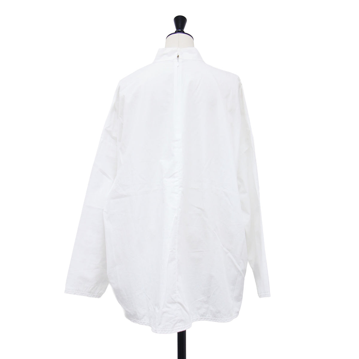 26春夏 ソフトコットン ハイネック ワイドプルオーバー / Soft COTTON P.O 300JS230-0091 / ブラウス 長袖 チュニック丈 ドロップショルダー バックファスナー コットン