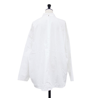 26春夏 ソフトコットン ハイネック ワイドプルオーバー / Soft COTTON P.O 300JS230-0091 / ブラウス 長袖 チュニック丈 ドロップショルダー バックファスナー コットン