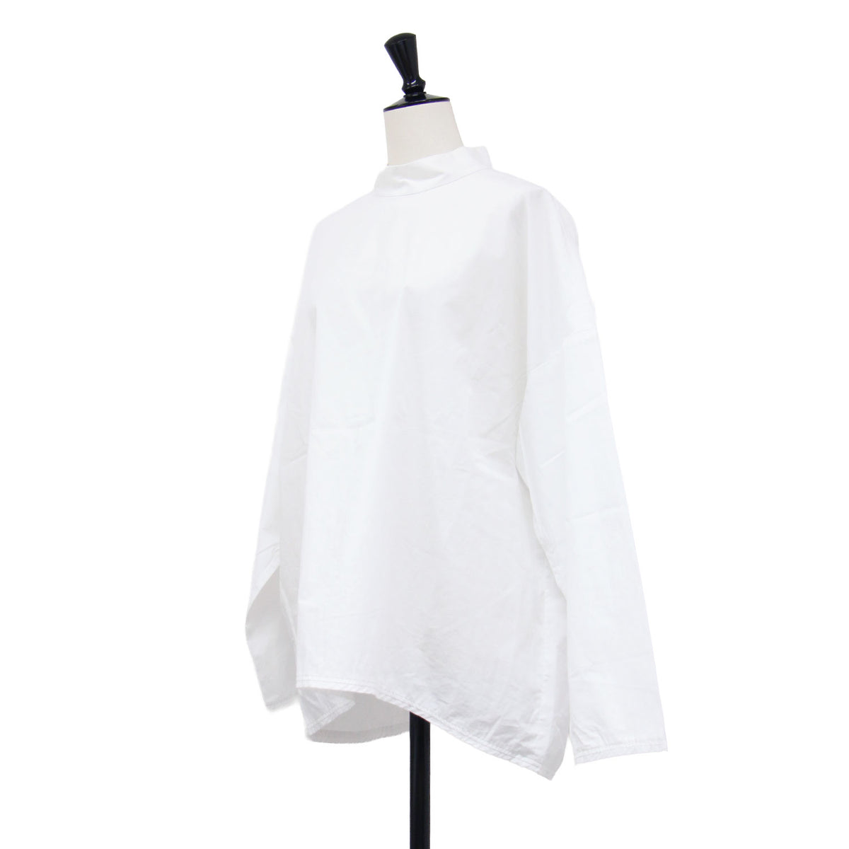 26春夏 ソフトコットン ハイネック ワイドプルオーバー / Soft COTTON P.O 300JS230-0091 / ブラウス 長袖 チュニック丈 ドロップショルダー バックファスナー コットン