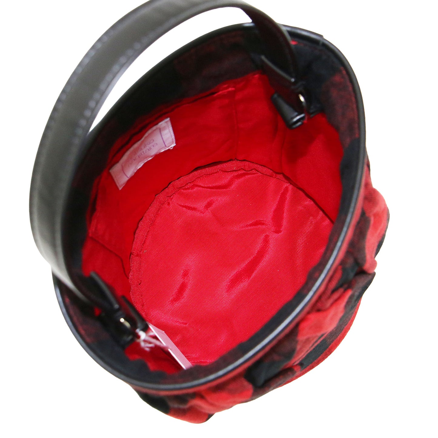 シティ バッファローチェック ハンドバッグ / ショルダーバッグ バケツ型 ワンハンドル クロスボディ 2WAY フリル 総柄 コットン