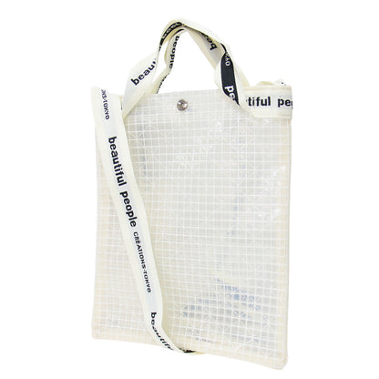 プレイド ビニール ロゴ テープ サコッシュ バッグ/ plaid vinyl logo tape sacoshe bag 1000611929 ショルダー クロスボディ スクエア型 ダブルハンドル 2WAY スナップボタン