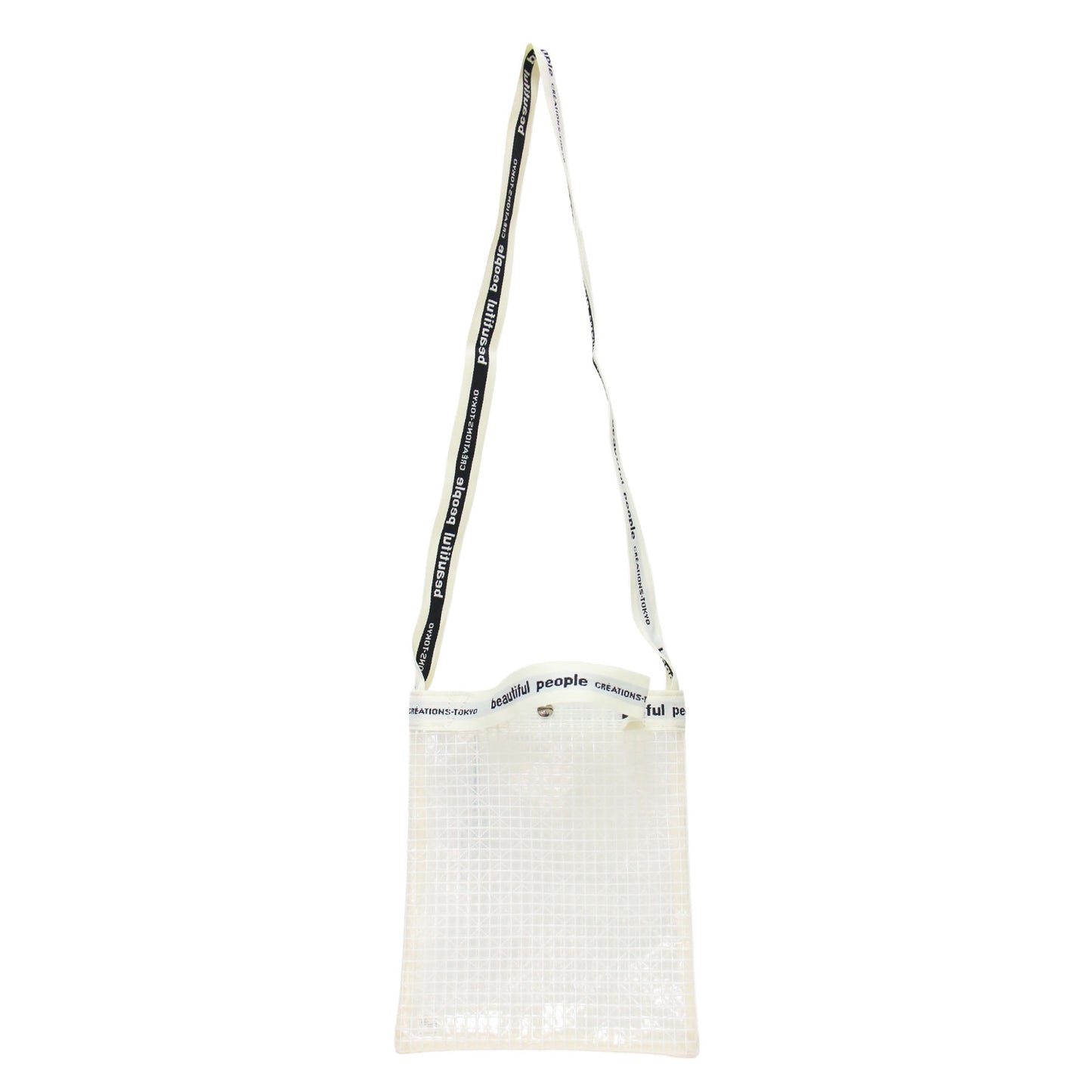 プレイド ビニール ロゴ テープ サコッシュ バッグ/ plaid vinyl logo tape sacoshe bag 1000611929 ショルダー クロスボディ スクエア型 ダブルハンドル 2WAY スナップボタン