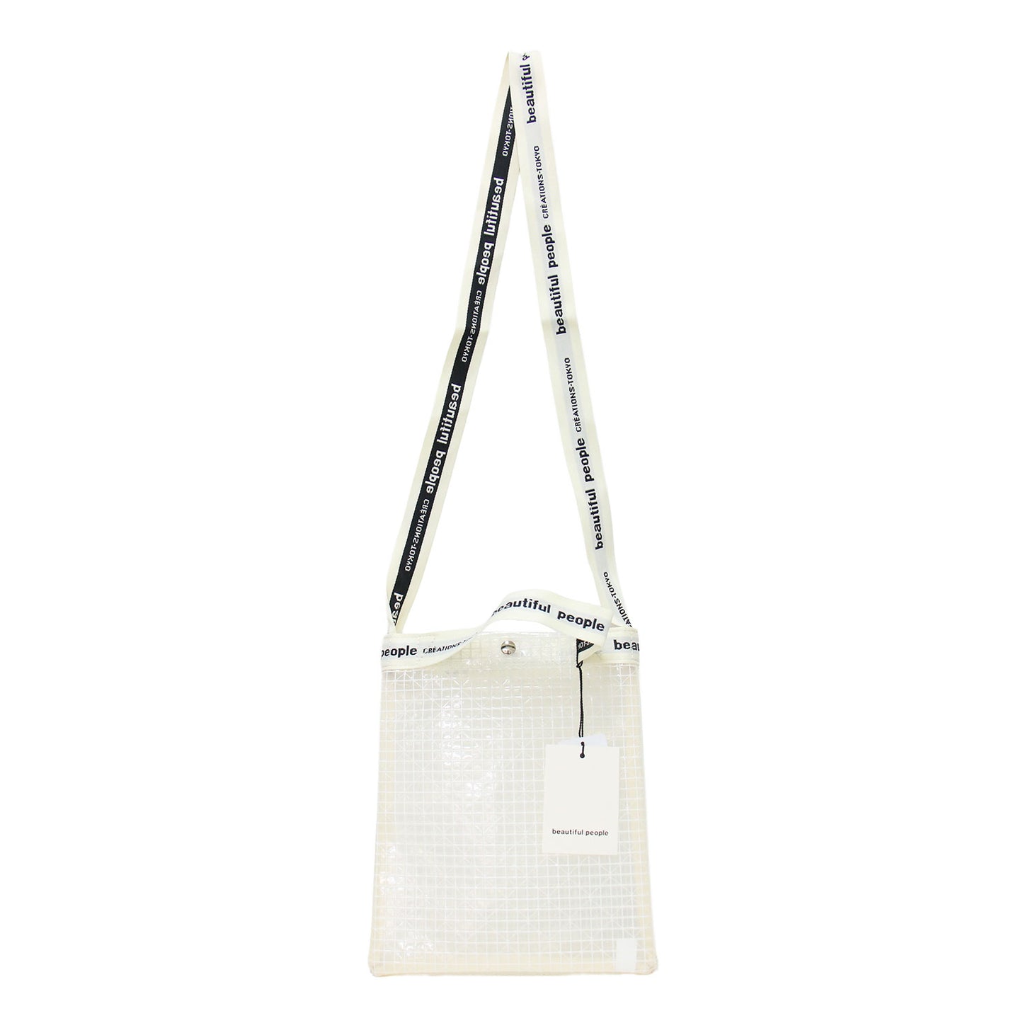 プレイド ビニール ロゴ テープ サコッシュ バッグ/ plaid vinyl logo tape sacoshe bag 1000611929 ショルダー クロスボディ スクエア型 ダブルハンドル 2WAY スナップボタン