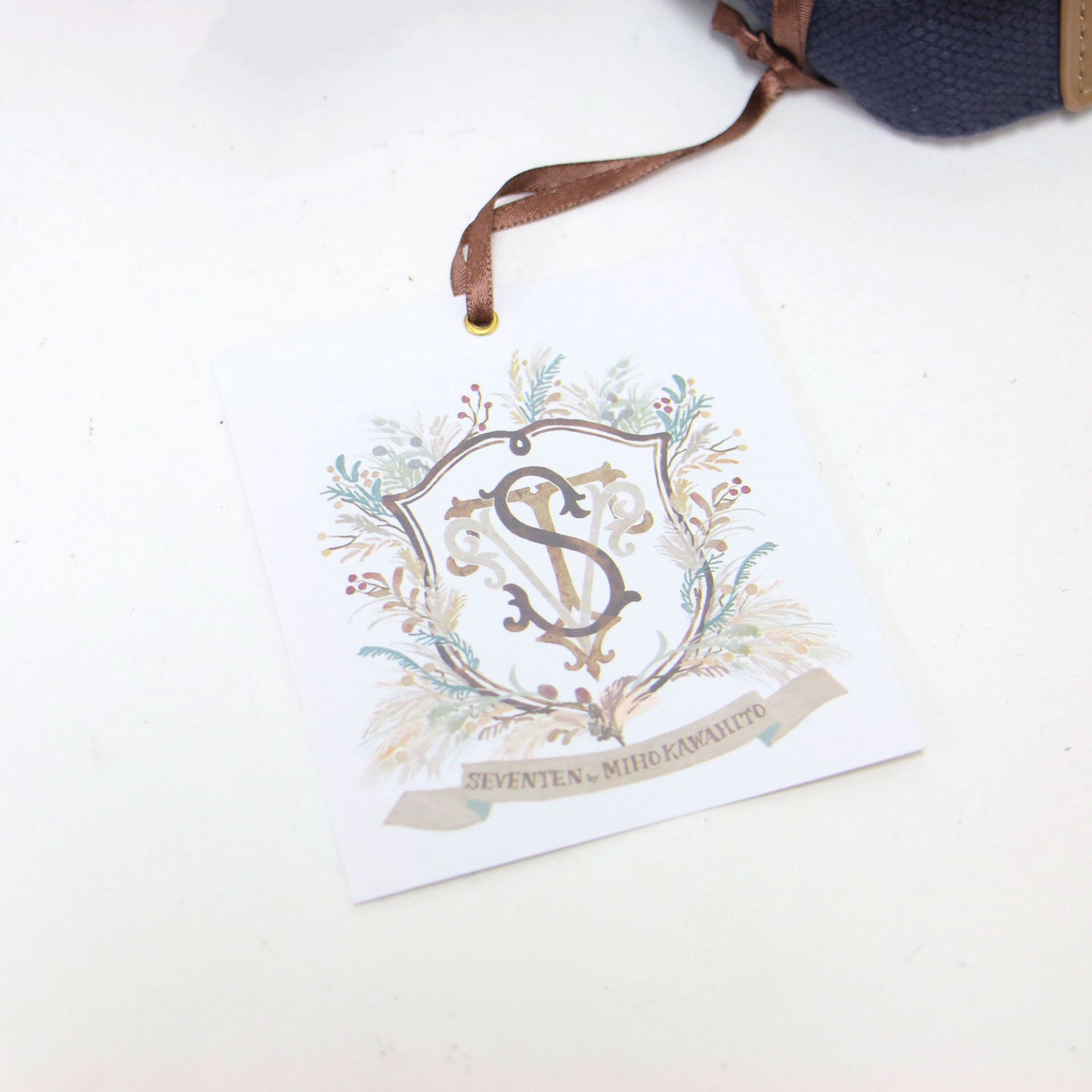 ワンポイント刺繍トートバッグ / ハンドバッグ スクエア型 ダブルハンドル キャンバス メタルパーツ パイピング レザー