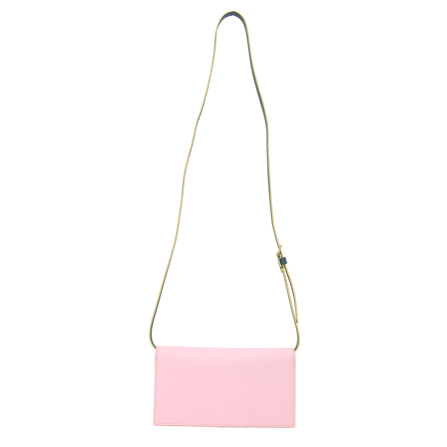 ショルダー付き ロングウォレット / 長財布 肩掛け ロゴ 牛革