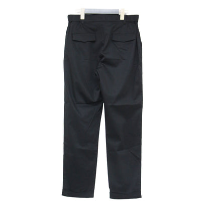 23春夏 裾ねじりパンツ / テーパード クロップド ウエストゴム 光沢 ストレッチ コットン ウォッシャブル