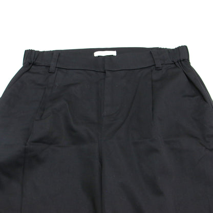 23春夏 裾ねじりパンツ / テーパード クロップド ウエストゴム 光沢 ストレッチ コットン ウォッシャブル