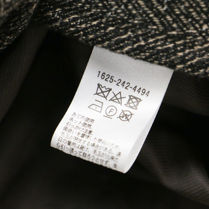 ヘリンボーン ツイード ロングベスト / HERRINGBONE TWEED GILET 1625-242-4494 / ジレ テーラード ノースリーブ スリット コットン ウール シルク