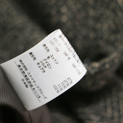 ヘリンボーン ツイード ロングベスト / HERRINGBONE TWEED GILET 1625-242-4494 / ジレ テーラード ノースリーブ スリット コットン ウール シルク