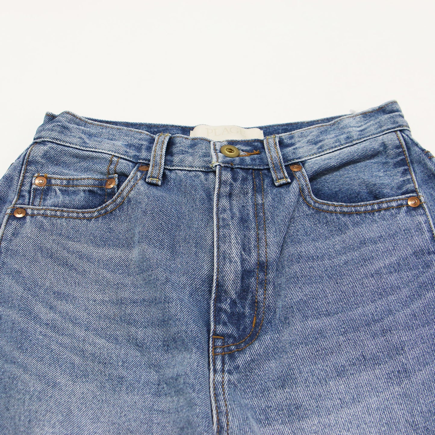 25春夏 リメイク ワイド デニム パンツ / REMAKE WIDE DENIM フルレングス ヴィンテージ加工 切替え コットン ウォッシャブル