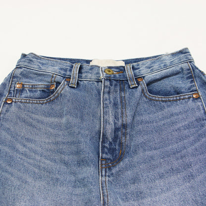 25春夏 リメイク ワイド デニム パンツ / REMAKE WIDE DENIM フルレングス ヴィンテージ加工 切替え コットン ウォッシャブル