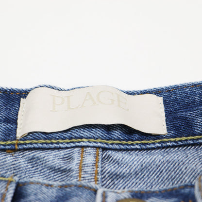25春夏 リメイク ワイド デニム パンツ / REMAKE WIDE DENIM フルレングス ヴィンテージ加工 切替え コットン ウォッシャブル