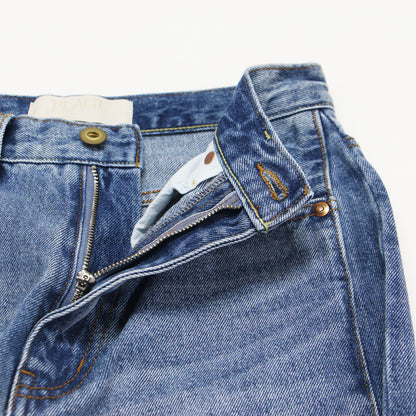 25春夏 リメイク ワイド デニム パンツ / REMAKE WIDE DENIM フルレングス ヴィンテージ加工 切替え コットン ウォッシャブル