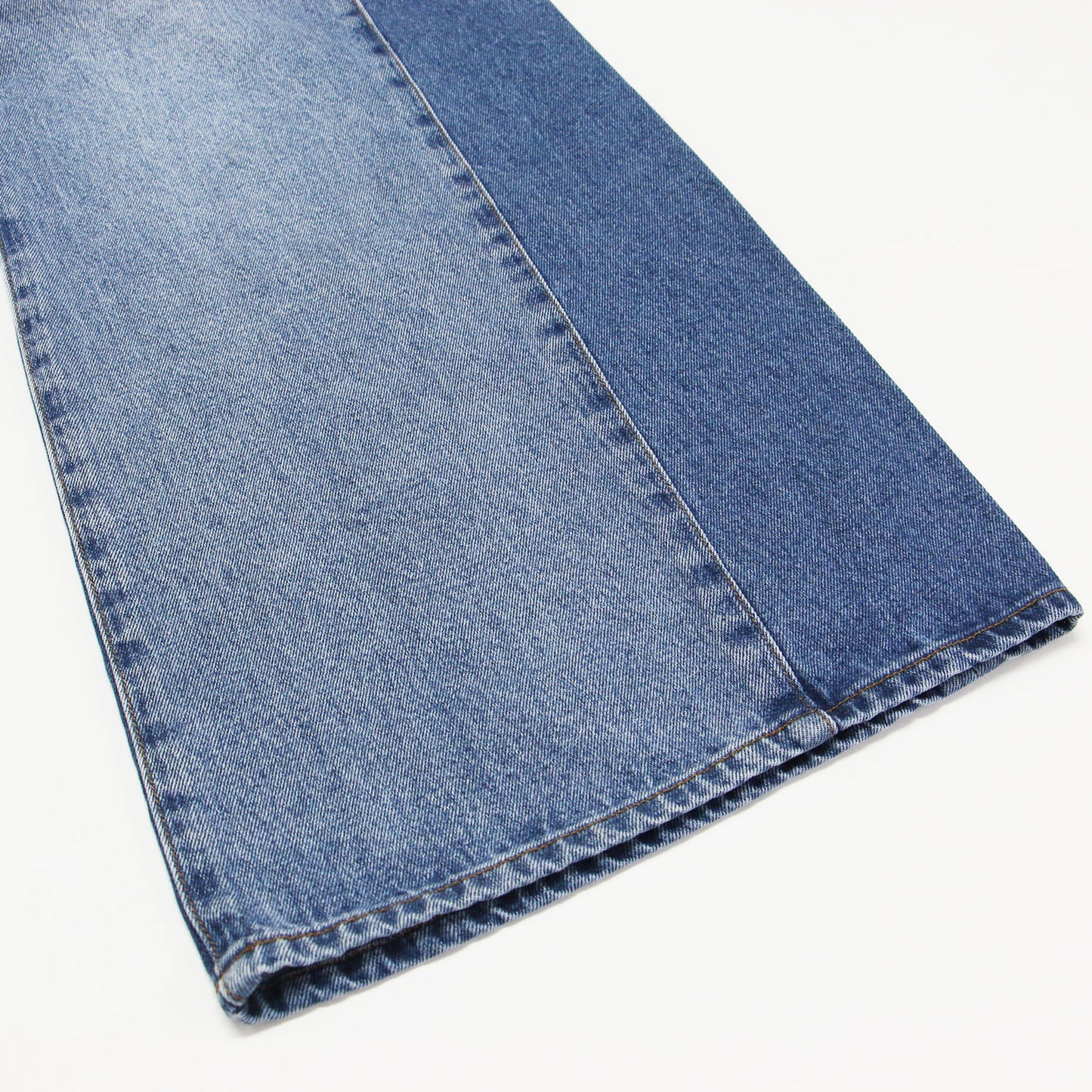 25春夏 リメイク ワイド デニム パンツ / REMAKE WIDE DENIM フルレングス ヴィンテージ加工 切替え コットン ウォッシャブル