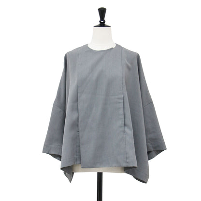 25春夏 ドレープ ジャケット / DRAPE JACKET 長袖 ミドル丈 ノーカラー アシンメトリー 変形 リラクシーシルエット