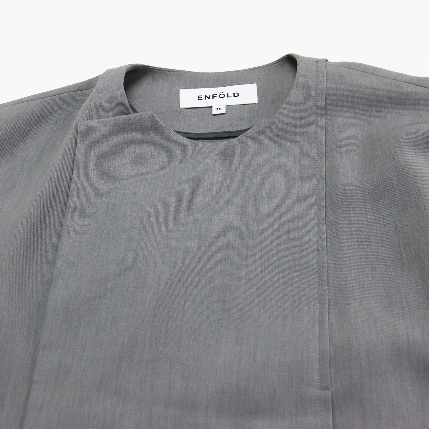 25春夏 ドレープ ジャケット / DRAPE JACKET 長袖 ミドル丈 ノーカラー アシンメトリー 変形 リラクシーシルエット