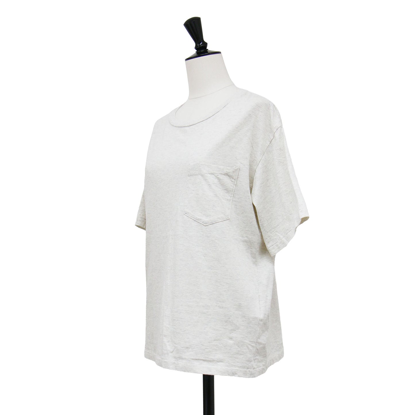 POCKET Tシャツ / プルオーバー 半袖 ミドル丈 クルーネック 胸ポケット コンパクト コットン