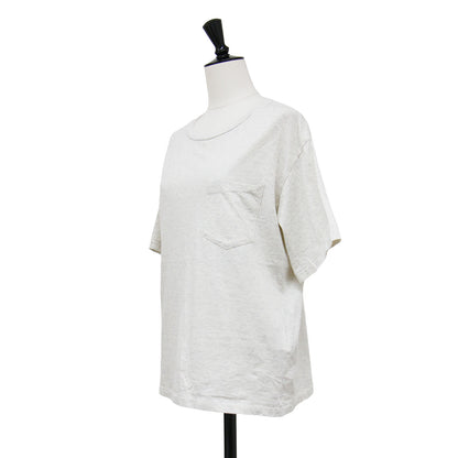 POCKET Tシャツ / プルオーバー 半袖 ミドル丈 クルーネック 胸ポケット コンパクト コットン