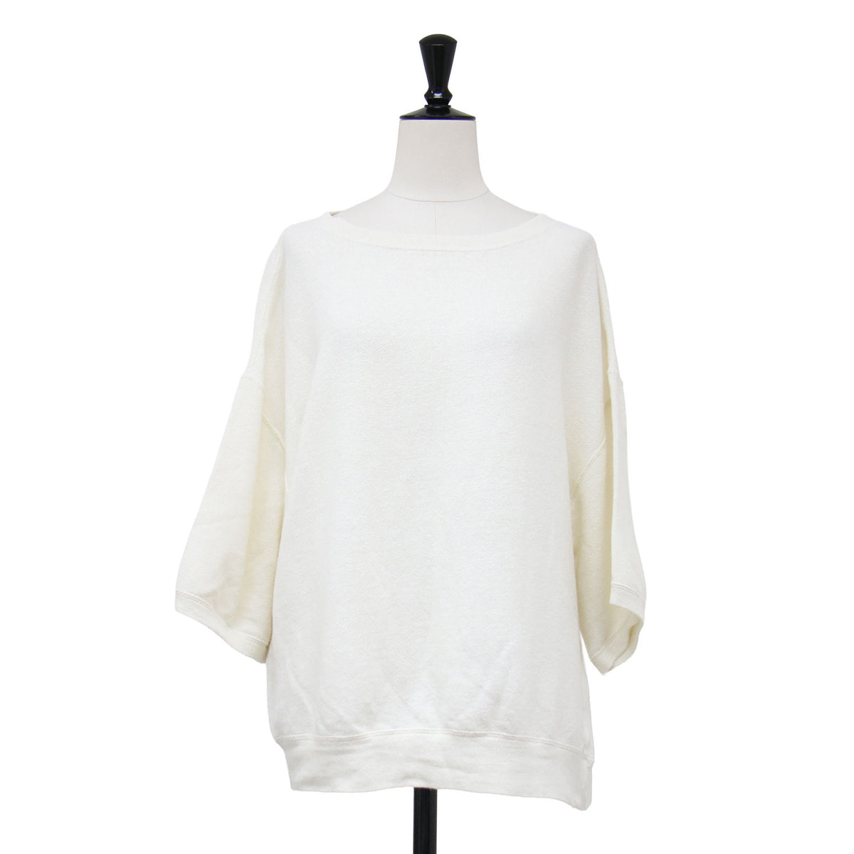 25春夏 リネン テリー ルーズ プルオーバー / LINEN TERRY LOOSE カットソー 七分袖 ボートネック ワイドスリーブ ストレッチ 凹凸 裏毛