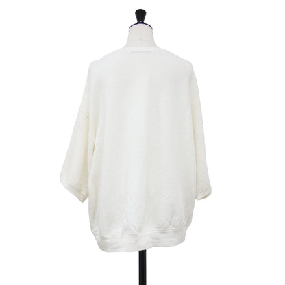 25春夏 リネン テリー ルーズ プルオーバー / LINEN TERRY LOOSE カットソー 七分袖 ボートネック ワイドスリーブ ストレッチ 凹凸 裏毛