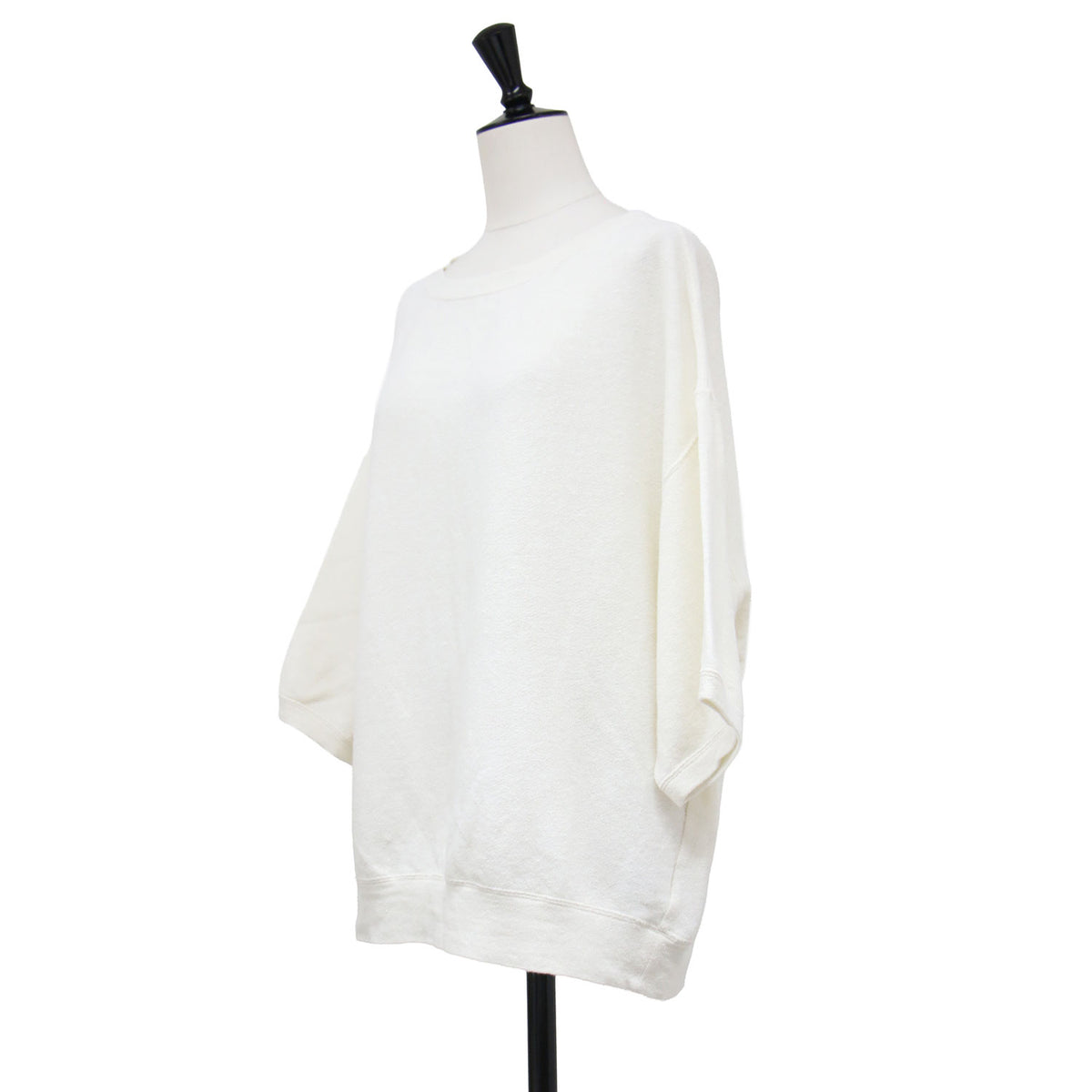25春夏 リネン テリー ルーズ プルオーバー / LINEN TERRY LOOSE カットソー 七分袖 ボートネック ワイドスリーブ ストレッチ 凹凸 裏毛