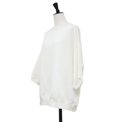 25春夏 リネン テリー ルーズ プルオーバー / LINEN TERRY LOOSE カットソー 七分袖 ボートネック ワイドスリーブ ストレッチ 凹凸 裏毛