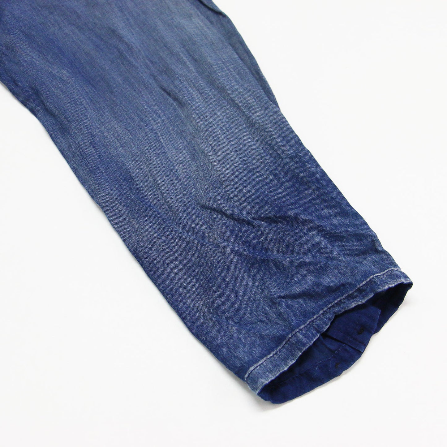 26春夏 デニムワークシャツ / B2947 2.2oz プルオーバー 羽織り 長袖 ドロップショルダー 薄手 カフスレス バックヨーク ギャザー コットン ウォッシャブル