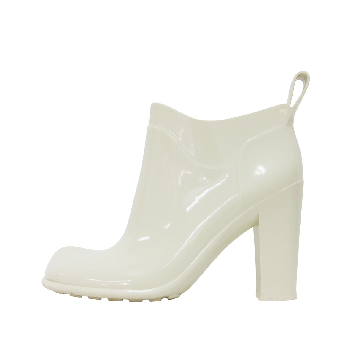 シャインラバー アンクルブーツ / Shine rubber ankle boots レインブーツ スリッポン スクエアトゥ チャンキーヒール ハイヒール プルストラップ
