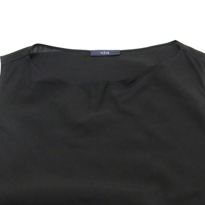 テンセル ギャザー ワンピース / TENCEL GATHER ONE PIECE ドレス ロング丈 Iライン ボートネック ノースリーブ ドローコード アシンメトリー バックスリット コットン