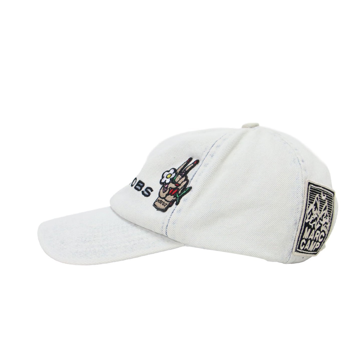 ザ タトゥー パッチ デニム キャップ / THE TATTOO PATCH DENIM CAP 帽子 アジャスタブル フラワー ハンドサイン 刺繍ロゴ ワッペン アップリケ コットン