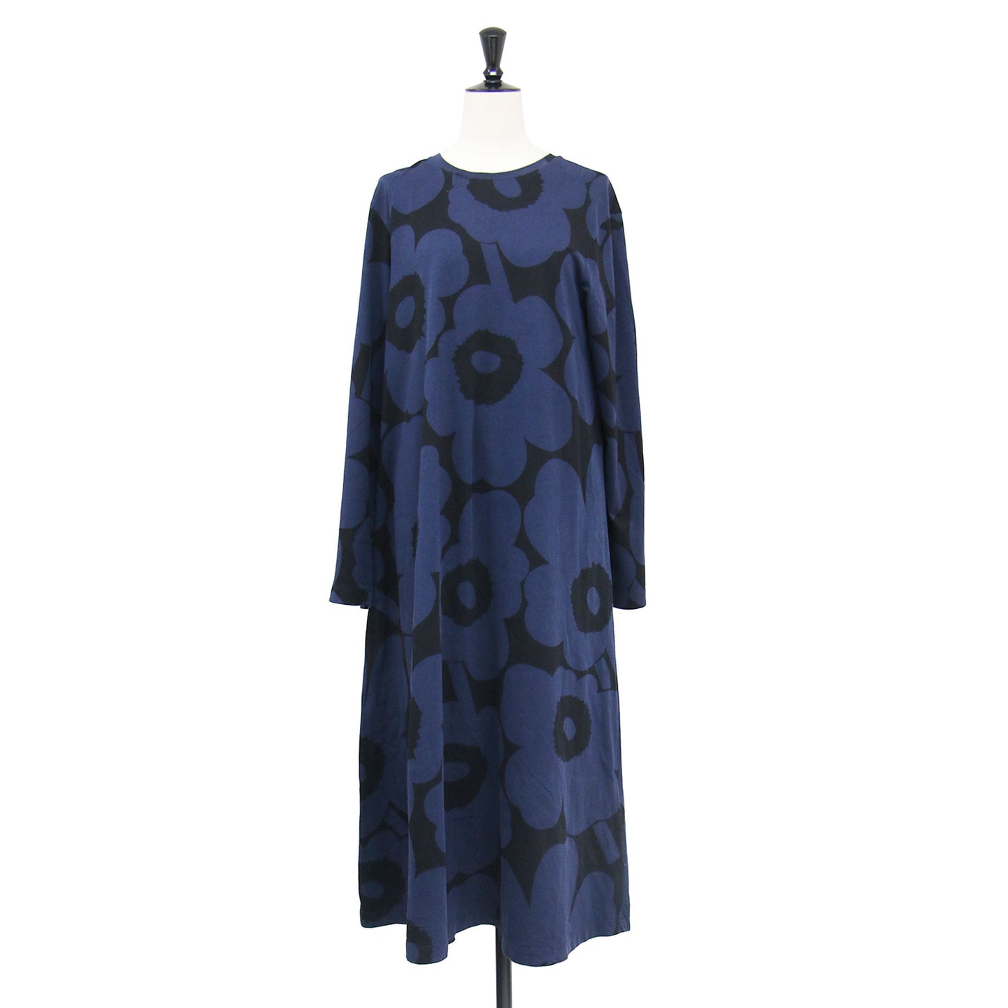 ウニッコ トロンッピ コットンジャージー ドレス / Unikko Tromppi cotton jersey dress ワンピース 長袖 ロング丈 クルーネック Aライン 花柄 総柄
