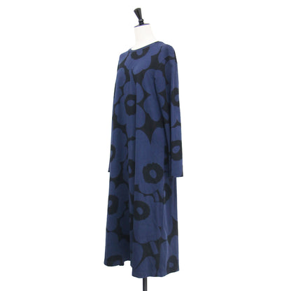 ウニッコ トロンッピ コットンジャージー ドレス / Unikko Tromppi cotton jersey dress ワンピース 長袖 ロング丈 クルーネック Aライン 花柄 総柄