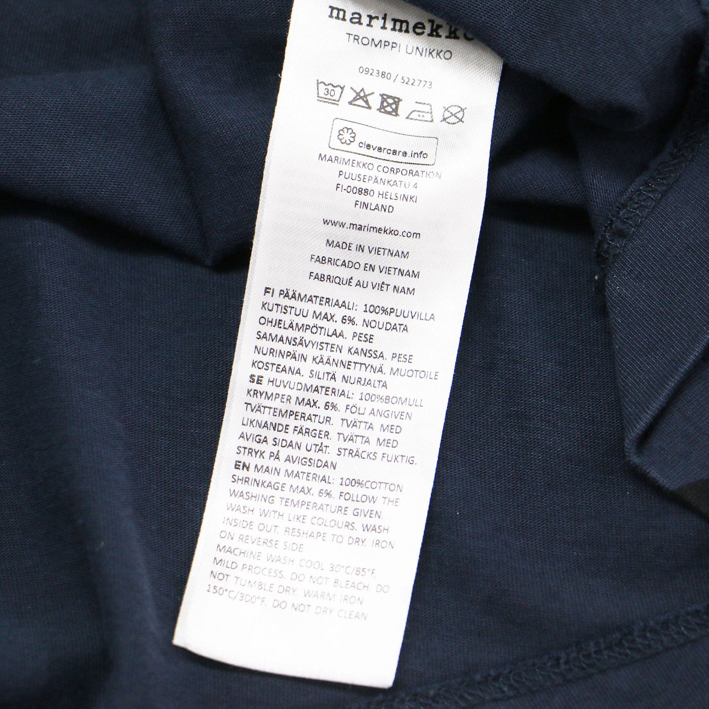 ウニッコ トロンッピ コットンジャージー ドレス / Unikko Tromppi cotton jersey dress ワンピース 長袖 ロング丈 クルーネック Aライン 花柄 総柄