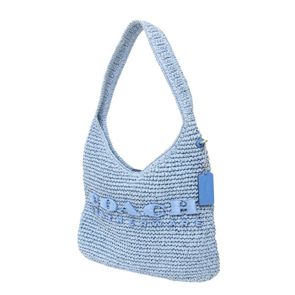 25春夏 日本限定 ブルックリン ショルダー バッグ28 / ハンドバッグ ラウンド型 ワンショルダー ブランドロゴ 刺繍 タグ マグネット開閉 ストロー レザー