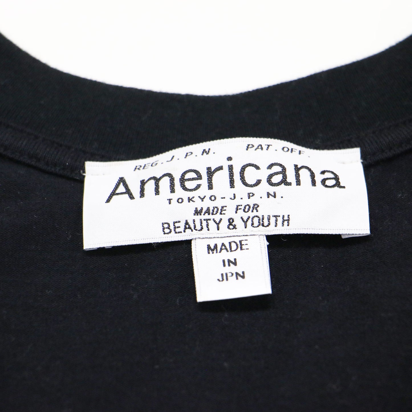 × BEAUTY&YOUTH 別注 Vネック チュニック Tシャツ / カットソー ドロップショルダー ワイド ロゴプリントコットン