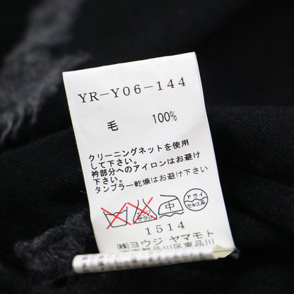 アシンメトリー フラワー起毛 カーディガン / ジャケット 長袖 ノーカラー ウール