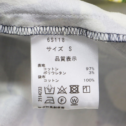 パフスリーブ レモンプリント ブラウス / プルオーバー 5分袖 クルーネック フレア 総柄 コットン