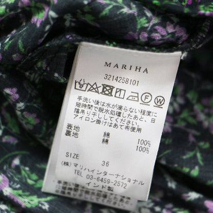 × IENA 別注 ラストダンスのブラウス / プルオーバー 5分袖 Vネック フレア 花柄 パフスリーブ コットン