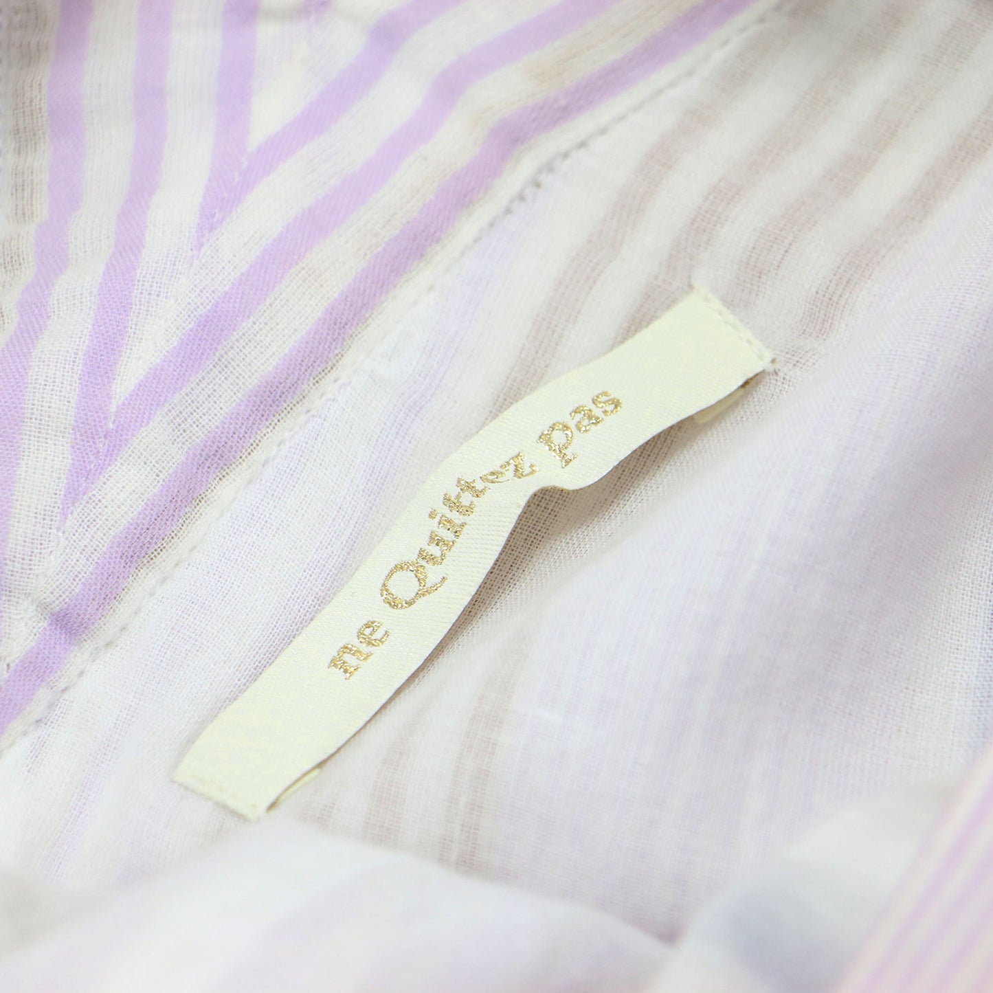 25春夏 コットンボイル ギャザー スリーブ ドレス / Cotton Voile Gather Sleeve Dress ワンピース ロング 半袖 Vネック フレア ストライプ柄