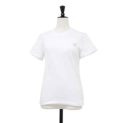 26春夏 ミニハート ワッペン付き スリムフィット 半袖 Tシャツ / ZF5JS07WH-01 / カットソー クルーネック ハーフスリーブ コットン
