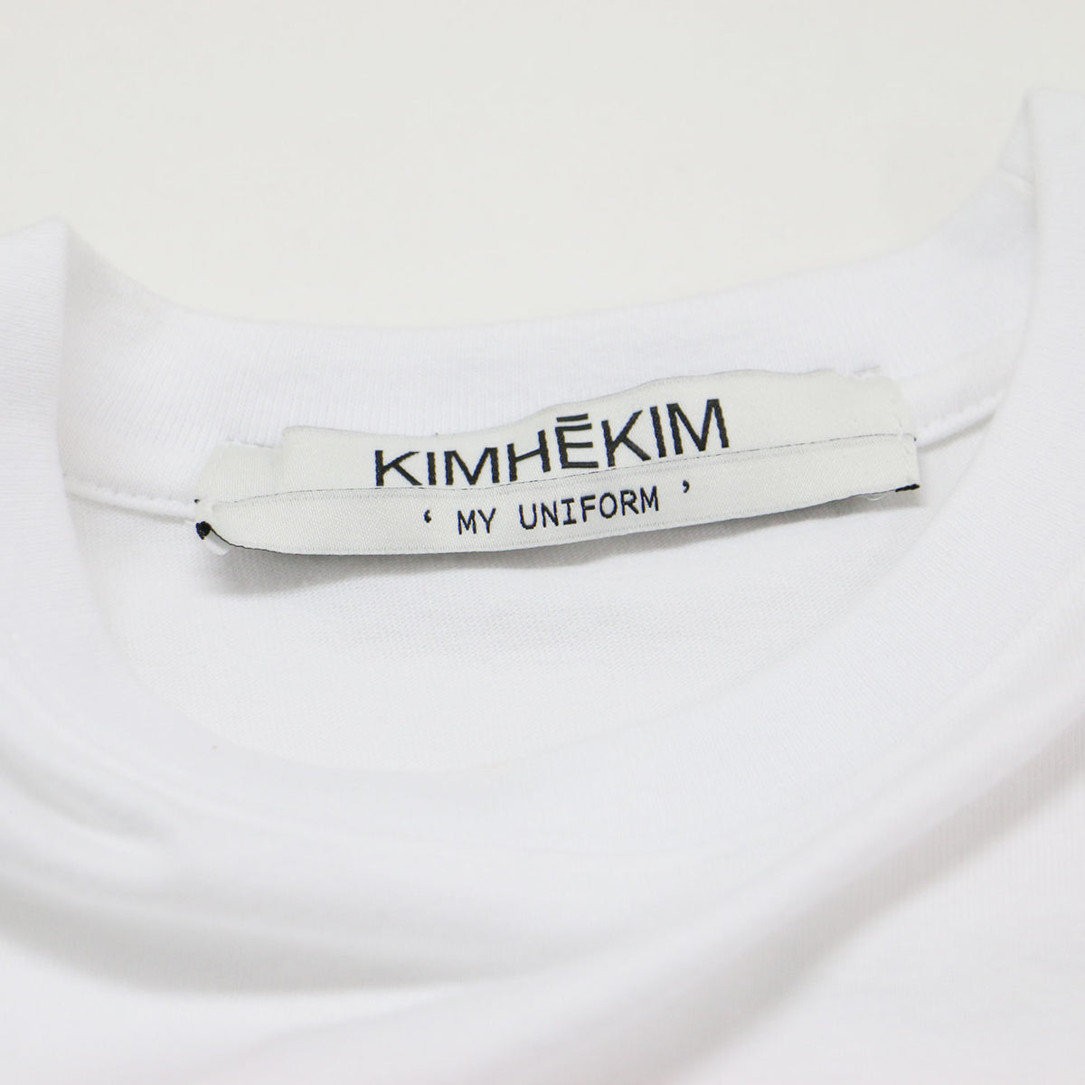 26春夏 ミニハート ワッペン付き スリムフィット 半袖 Tシャツ / ZF5JS07WH-01 / カットソー クルーネック ハーフスリーブ コットン