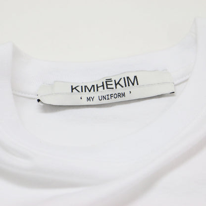 26春夏 ミニハート ワッペン付き スリムフィット 半袖 Tシャツ / ZF5JS07WH-01 / カットソー クルーネック ハーフスリーブ コットン