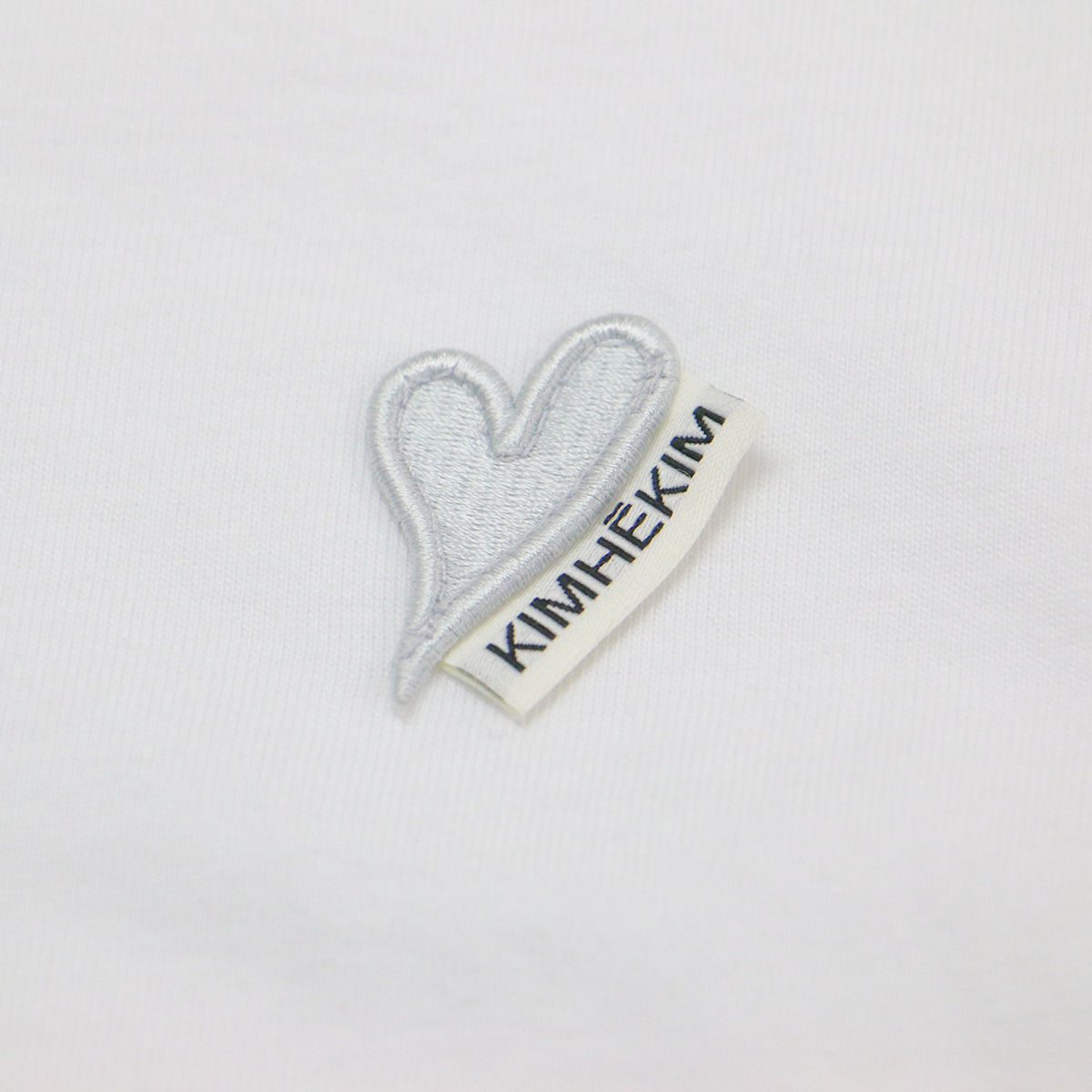 26春夏 ミニハート ワッペン付き スリムフィット 半袖 Tシャツ / ZF5JS07WH-01 / カットソー クルーネック ハーフスリーブ コットン