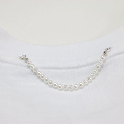26春夏 ミニハート ワッペン付き スリムフィット 半袖 Tシャツ / ZF5JS07WH-01 / カットソー クルーネック ハーフスリーブ コットン