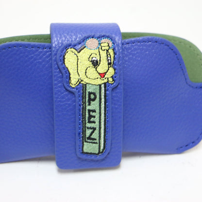 × PEZ 26春夏 本革 カードケース付き メガネケース / サングラスケース ゾウ ペッツ 刺繍 カウレザー