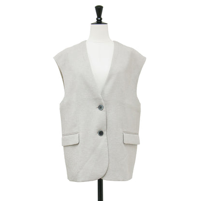 25春夏 フェイク リネン ビッグ ジレ / FAUX LINEN BIG GILLET 15003071025HN / ベスト Vネック ノーカラー
