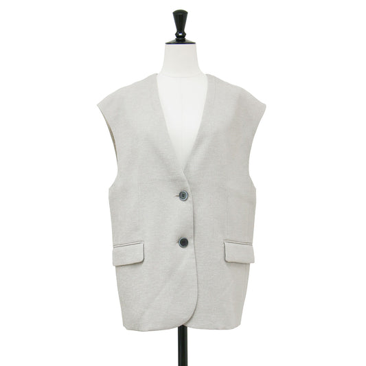25春夏 フェイク リネン ビッグ ジレ / FAUX LINEN BIG GILLET 15003071025HN / ベスト Vネック ノーカラー